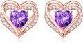 Iefil Valentine Day Gifts for Her - 925 Sterling Silver Heart Stud Earrings Birthday Gifts for Women