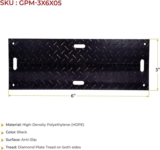 10 Pk 3' x 6' - 1/2" Thick Heavy Duty Ground Protection Mats - Easily Supports - Image 8