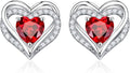 Iefil Valentine Day Gifts for Her - 925 Sterling Silver Heart Stud Earrings Birthday Gifts for Women