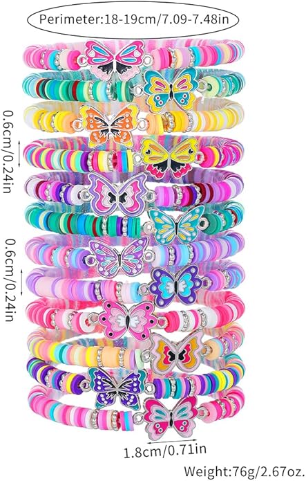Friendship Bracelets Boho Stackable Bracelets for Women Surfer Heishi Clay Bead Bracelets Stretch Preppy Bracelets Colorful Boho Bracelets for Women
