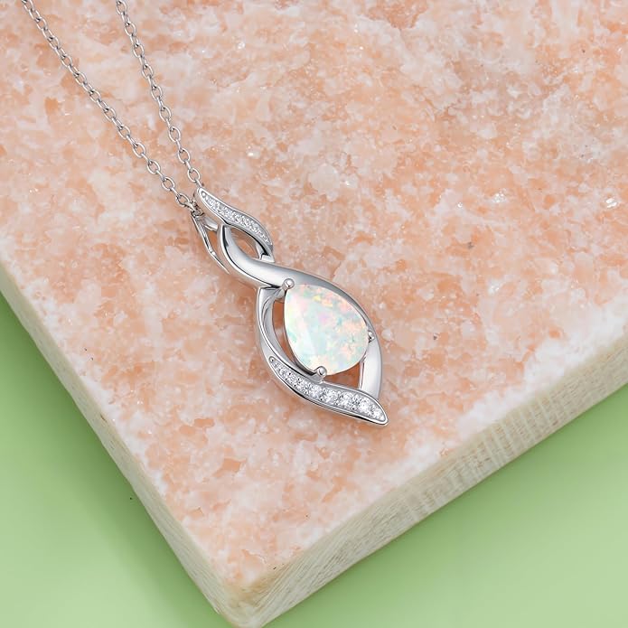 Birthstone Necklace for Women 925 Sterling Silver Infinity Love Jewelry Valentines Day Birthday Gifts for Her Mom Wife Girlfriend