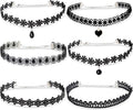 6pcs Costume Choker Necklace Women Black Lace Goth Vampire Accessories for Gothic Clothes