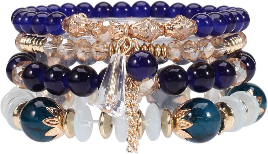 Bracelets Bohe Multilayer Chain Tassel Stackable Charm Stretch Statement Bracelet Set