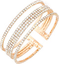 Rhinestone Bracelet Multilayer Cuff Bracelet Sparkling Crystal Layered Bridal Bracelets for Women