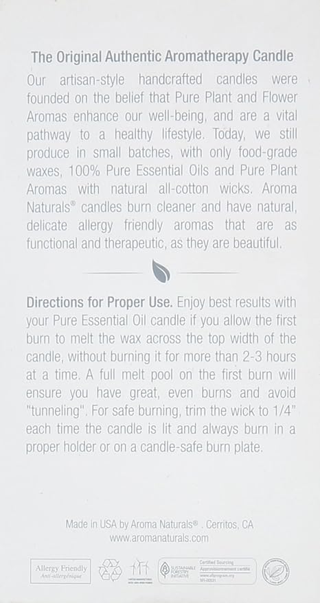 Aroma Naturals Patchouli and Frankincense Essential Oil White Scented Pillar - Image 3