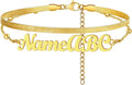 FindChic Custom Ankle Bracelets for Women, Stainless Steel Figaro/Cuban/Wheat/Rope/Herringbone Chain Anklets, Beach Foot Jewelry 8.5''-10.5'' Adjustable & Waterproof, with Gift Box