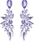 BriLove Women's Wedding Bridal Crystal Teardrop Multi Marquise Cluster Bling Dangle Earrings