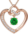 Heart Birthstone Necklaces Gifts for Women Wife, Jewelry for Women Wedding Anniversary Birthday Gifts for Wife Girlfriend Mom Christmas Valentines Gifts S925 Sterling Silver