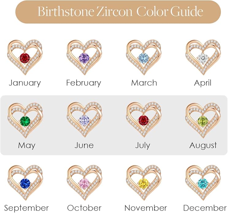CDE Forever Love Heart Stud Earrings for Women, 925 Sterling Silver Birthstone Heart Stud Earrings Christmas Day Mother's Day Gift Anniversary Birthday Jewelry Gifts for Women Wife Her
