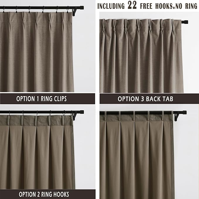 Kayne Studio Mocha Tan Velvet Pinch Pleated Back Tab Curtains 63 Inch Long | - Image 3