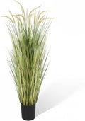 KOL Artificial 5ft Horsetail Reed Grass – 59in Tall Faux Grass Plant in Pot by KOL