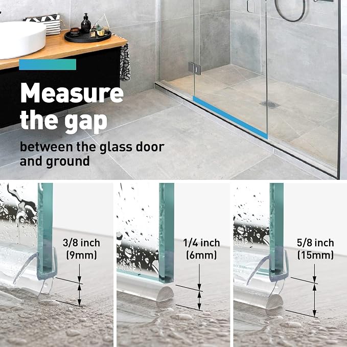 Shower Door Bottom Seal, Frameless Glass Shower Door Seal Strip, Stop Shower - Image 4