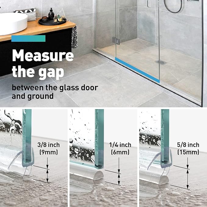 Shower Door Bottom Seal, Frameless Glass Shower Door Seal Strip, Stop Shower - Image 4