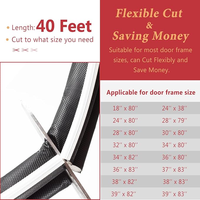 40 Feet Long Reach Weather Stripping Door Seal, V-Shaped Replacement Door Seal - Image 7