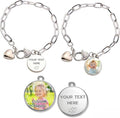 WBW Custom Photo Charm Bracelet for Women Personalized Picture Bracelet with Cute Heart Pendant Customizable Jewelry Chain Name Date Text Valentine‘s Day Gift for Her Girlfriend Wife