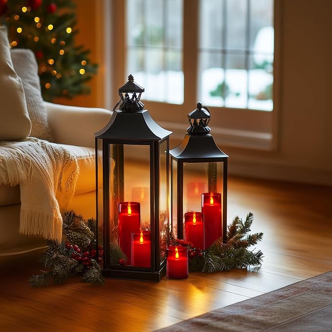 Homemory Christmas Red Flickering Flameless Candles, Battery Operated Acrylic - Image 4