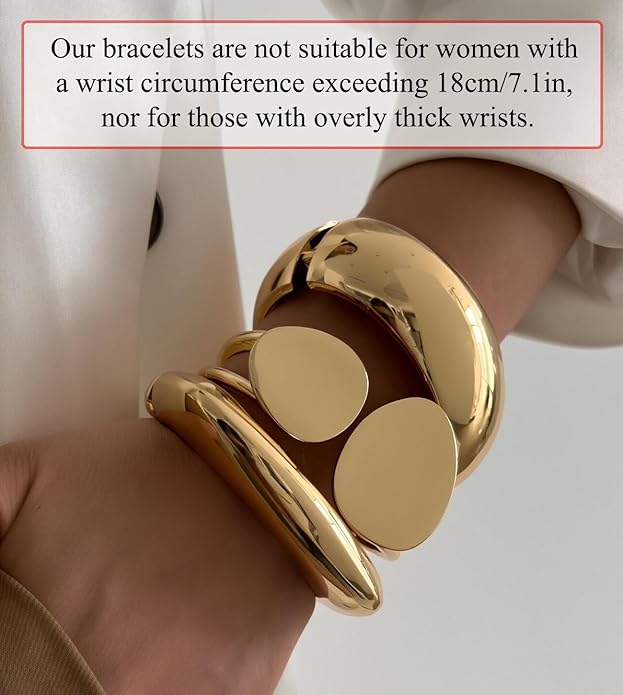 SAMOCO 3Pcs Chunky Gold Bangle Bracelets for Women Trendy Wide Wrist Cuff Bracelets Stack Statement Bangle Fashion Gifts
