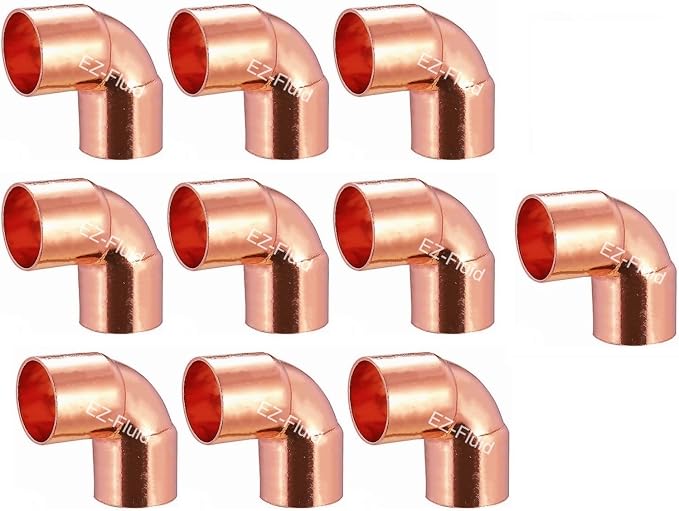 EZ-FLUID Plumbing 1" C X C LF Short Radius Copper 90 Degree Elbow Pressure by EZ-FLUIDPlumbingProducts