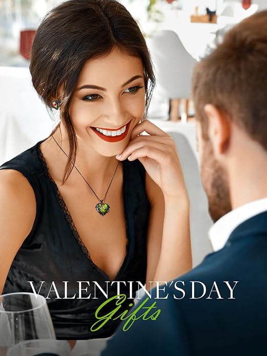 CDE Valentines Day Gifts for Women Angel Wings Necklace for Women with Birthstone, Love Heart Silver Tone/Gold Tone Pendant, Ideal Anniversary or Birthday Jewelry Gifts for Wife Girlfriend Her