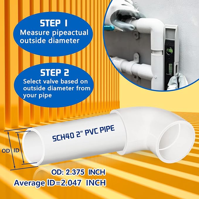 4PCS 2'' PVC 90 Degree Elbow, 2 Way Right Angle PVC Pipe Adapter Fittings - Image 5