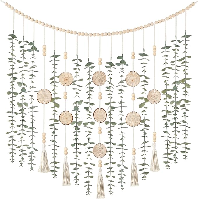 Dahey Boho Hanging Artificial Eucalyptus Garland Wall Decor 43'' Fake Plant | by Dahey
