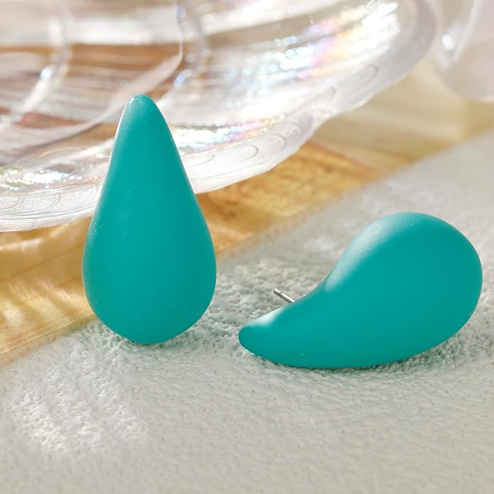 Chunky Acrylic Hoop Earrings, Lightweight Waterdrop Hoops Earrings, Hypoallergenic Trendy Jewelry for Women