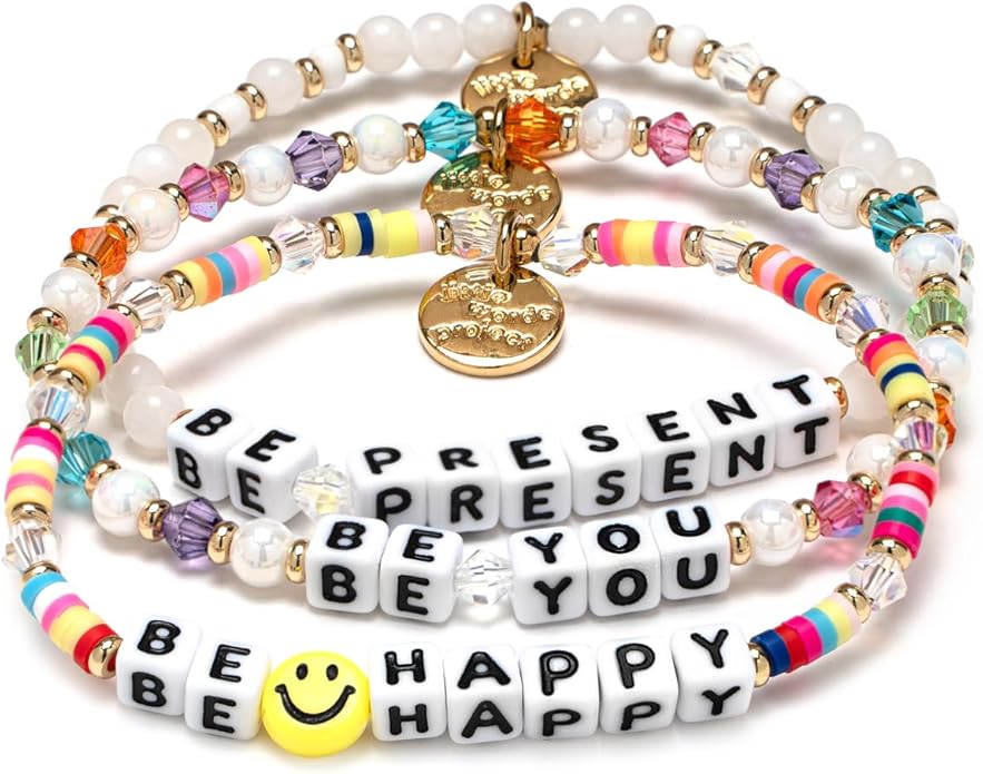 Little Words Project Mother's Day Gifts, The Original Word Bracelet, Made with Colorful Beads and Plated Brass Hardware, Handcrafted Design & Positive Message