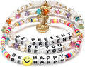 Little Words Project Mother's Day Gifts, The Original Word Bracelet, Made with Colorful Beads and Plated Brass Hardware, Handcrafted Design & Positive Message