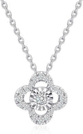 Sterling Silver Lab Grown Diamond Halo Pendant Necklace, Chain Included,ideal gift for anniversaries, birthdays, or any milestone celebration