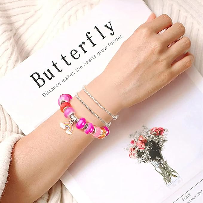 20 Pcs 6.3 Inch Snake Chain Charm Bracelets for Jewelry Making - Adjustable Snake Charm Bracelet Chains with Heart Shape Extender Chain DIY Bracelet Chain for Women