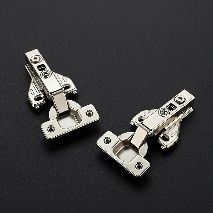 Ravinte Full Overlay Cabinet Door Hinges, 105 Degree, 4 Packs 2 Pair | Satin - Image 2