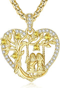 14K Gold Tree of Life Necklace for Sister Christmas Gifts from Sister,Heart Jewelry with Birthstone Pendant for Women Female Friendship Forever My Friend