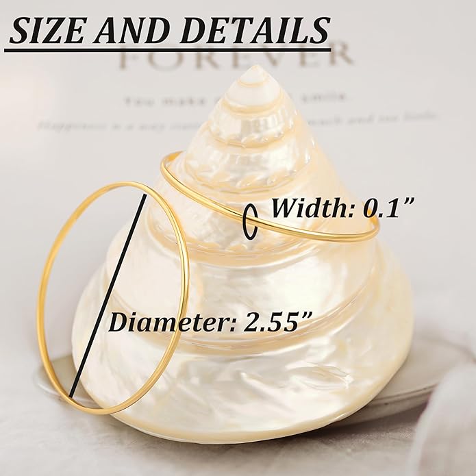POTESSA 18K Gold Plated Cuff Bracelets Adjustable Dainty Bangle Handemade Jewelry for Women