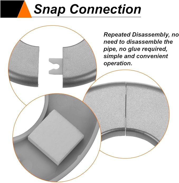 HARFINGTON 2pcs Wall Split Flange 64mm/2.5" Self-Adhesive Plumbing Cover Plates - Image 4