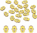 MECCANIXITY 20 Pcs Hand Evil Eye Beads Colorful Flat Loose Spacer Evil Eye Charms for DIY Bracelet Earrings Necklace Crafts Jewelry Making, Yellow