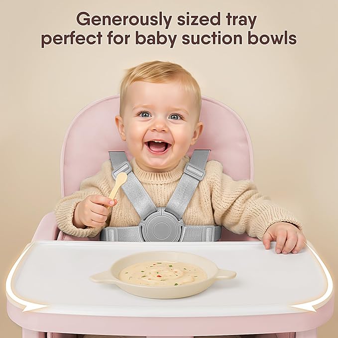 3-in-1 Portable Baby High Chair for Babies and Toddlers, Convertible Easy Clean Infant Foldable Highchair with Adjustable Legs & Dishwasher Safe Tray, Pink