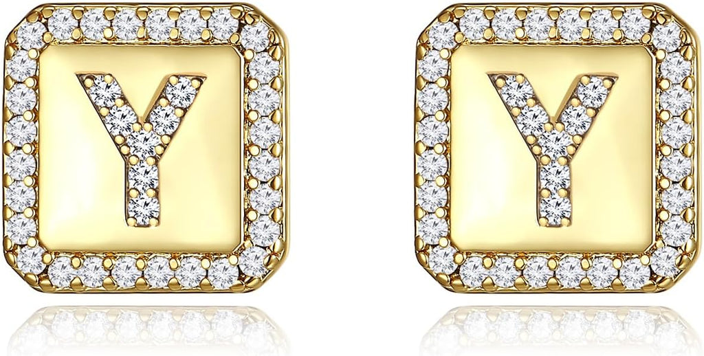 Gold Earrings for Women 24K Gold Filled Initial Earrings for Women S925 Earrings Gifts for Her