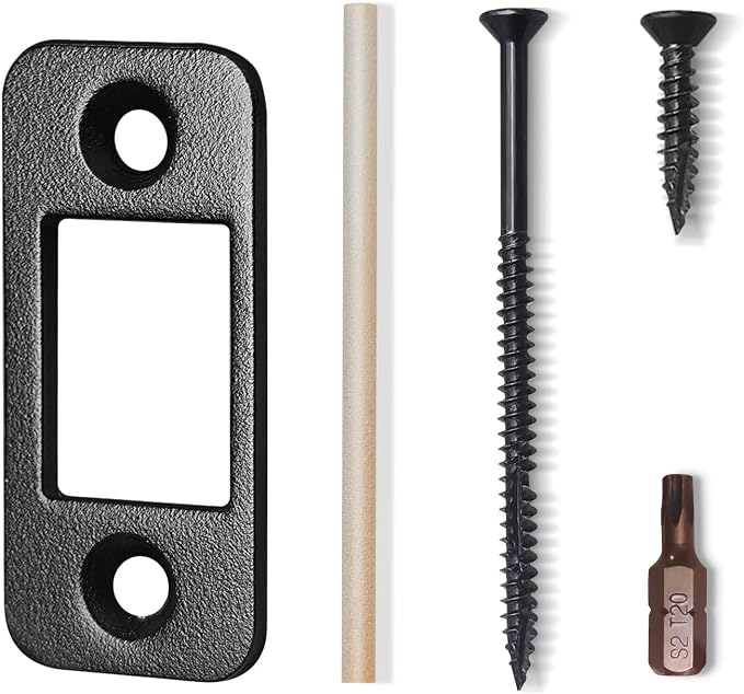 Deadbolt Strike Plate, Heavy Gauge Version, 2-1/4" H x 1" W | Screw Hole by MOSECYOU