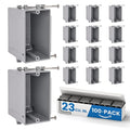 1-Gang New Work Outlet Box, 18 Cubic Inch Single Gang PVC Electrical Box by OhLectric