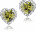 YOMELA Cubic Zirconia Earrings Studs, Halo CZ Birthstone Simulated Diamond Stud Earrings for Women