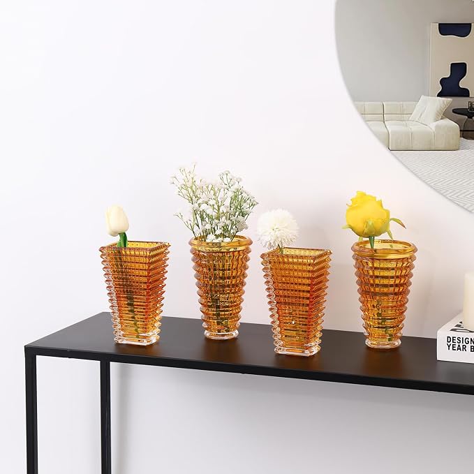 MCMCNCUIU Crystal Flower Vase Set of 4, Glass Vases - Image 3