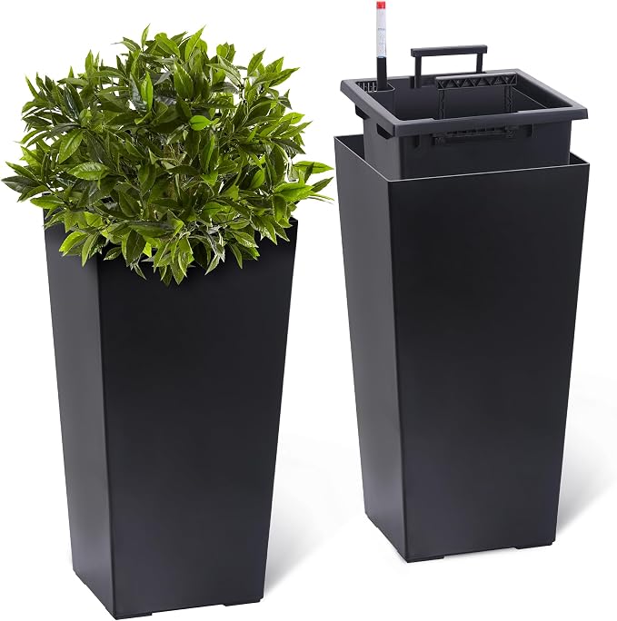 Garvee 22.5" Tall Planters Set of 2, Outdoor＆Indoor Planter Pots | High Front by Garvee