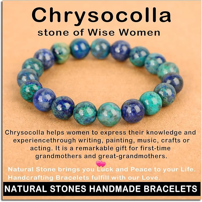 AD Beads Handmade Gemstone Stretch Elastic Bracelet Crystal Healing Reiki Nature's Beauty and Spiritual Essence Unisex