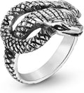 AeraVida Foxy Snake Coil Wrap Around .925 Sterling Silver Ring | Animal and Nature Inspired Silver Ring for Women | Elegant Snake Ring Accessory | Anniversary Jewelry Gift | Size 6-12