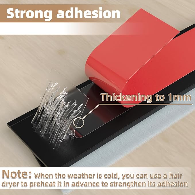 KNEELISA 39”X 1 Pack Door Sweep Brush Bottom Exterior & Interior, Silicone | - Image 3