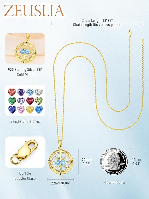 Valentine's Day Gifts for Wife 925 Sterling Silver Double Birthstone Pendant Necklaces I Love You for Always and Forever Necklace Anniversary Birthday Gifts for Wife Girlfriend Mom Her