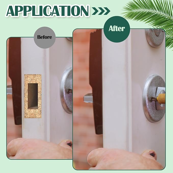 Weysat 8 Pcs 1" x 2-1/4" Door Edge Hole Filler Plates - Image 3