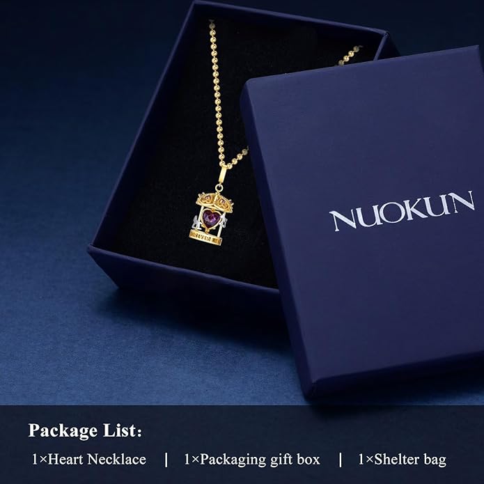 Gold Heart Pendant Necklace for Women ,14K Gold Cubic Zirconia Necklace Jewelry, Carousel Horses Pendant Necklaces Jewelry ,Valentines Gifts for Her Gifts,for Daughter Son Mom Granddaughter Grandma Christmas Birthday Presents