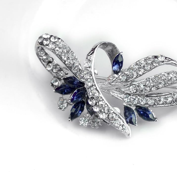 Created Crystal Brooch Fancy Vintage Style Flower Brooch Pin for Women, girls, ladies with Blue/Purple Created Crystal | Vintage Fashion | Brooches and Pins for Women | Ladies Jewelry