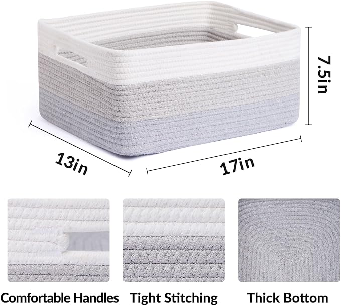 MiniArk Large Storage Baskets for Organizing, Baby Nursery, Toy Bins Box - Image 2